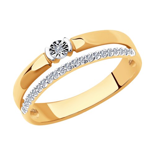 Кольцо, золото, бриллиант, 1012013